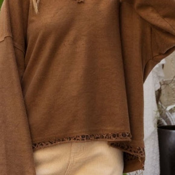 French Terry Reversible Oversized Long Sleeve Top - Picture 8 of 12